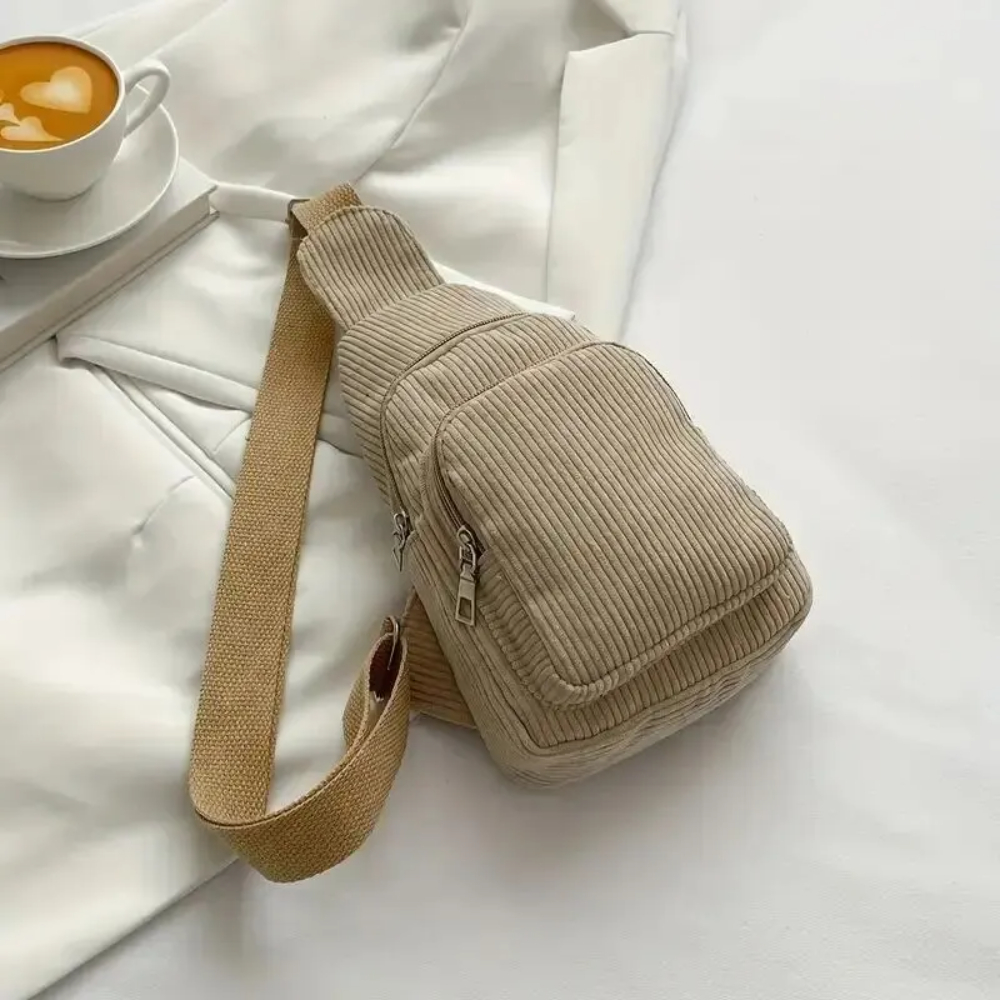 Mini Backpack Purse - Винтажная вельветовая сумка через плечо, нагрудная