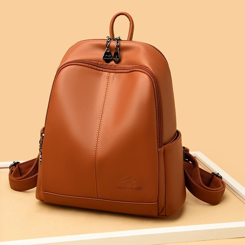 Leather Backpack Vintage - Новые корейские рюкзаки из мягкой искусственной