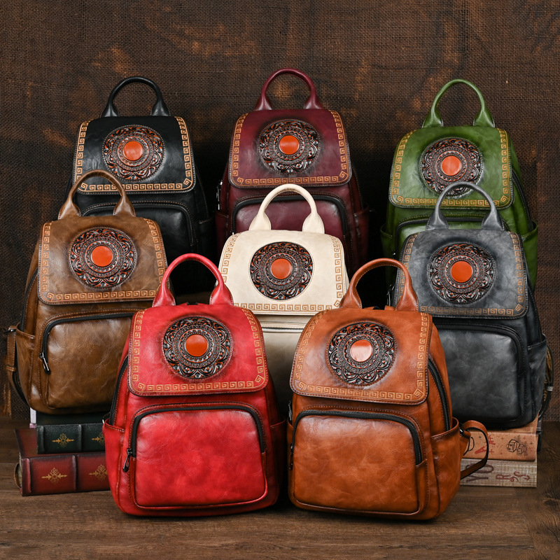 Рюкзак женский кожаный Johnatu – обзор и цена Leather Backpack Vintage